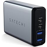 Satechi 75W デュアル Type-C PD トラベルチャージャー 2 USB-C PD & 2 USB 3.0 急速充電 PSE認証 (MacBook Pro, iPad Pro, iPhoneなど対応)
