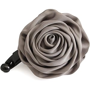 [ヴァンテーヌ] VINGTAINE サテン ローズ バナナクリップ ヘアクリップ H-194