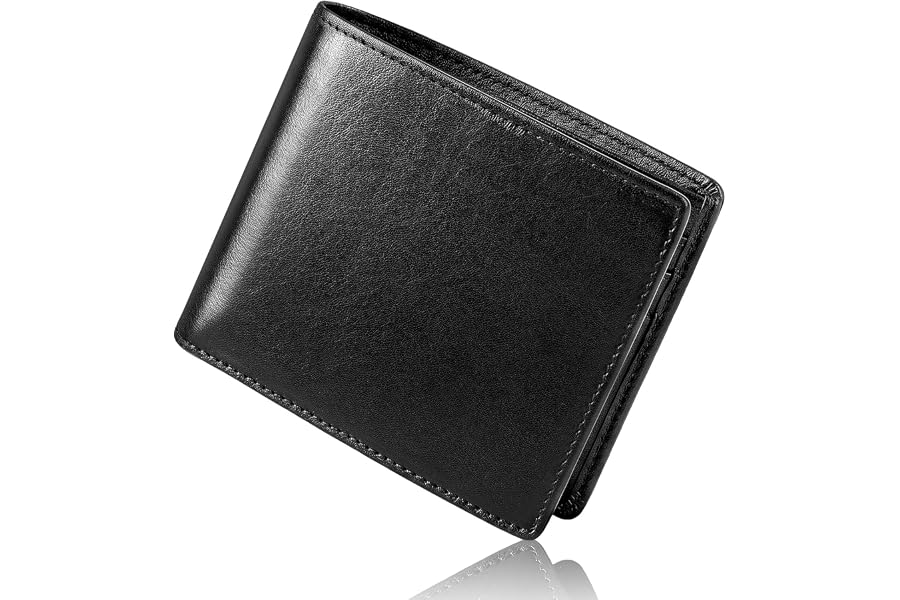 [Vulmoon] 財布 メンズ 2つ折り ボックス小銭入れ 本革 金運 オイルレザー スキミング防止 紳士用 ギフト箱付き | スキミング防止 男性 キッズ財布 ビジネス 父の日 誕生日 就職祝い 記念日 プレゼント