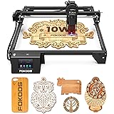 FOKOOS レーザー彫刻機、FE10 10W レーザー高出力、コンソール付き 60W レーザー彫刻、レーザー刻印機、レーザー彫刻機家庭用 木材 金属 レザー アクリル ガラス DIY に最適、0.06mm デュアルビーム、400x 400mm 作業
