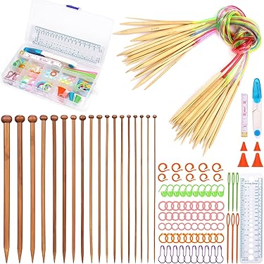 編み棒一式セット＆春のニットなど3冊セット Amazon.co.jp: CestMall 棒針セット 22本 編み針 かぎ針 編み棒