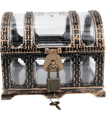 Amazon｜DIFEIUKI 海賊の宝箱 おもちゃ箱 鍵付き レトロ アンティーク