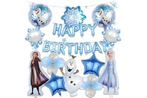 誕生日 飾り付け アナと雪の女王 子供 バルーンセット ブルー系 Happy Birthday 風船セット ケーキトッパー 女の子 男の子 可愛い 記念日 お誕生日会用品 19点セット