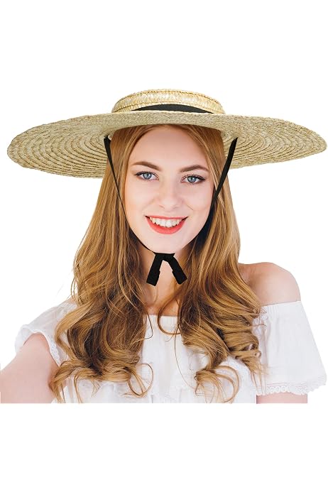 Straw Hat Boater Straw Beach Sun Cap 