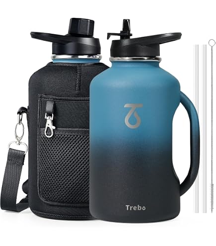 64oz Insulated Stainless Steel Water Bottle With Straw Lid & Handle - Half Gallon For Gym, Sports, Outdoor - View #13
