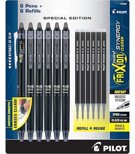 Amazon | Pilot Frixion Ball Knock Retractable Erasable Gel Ink