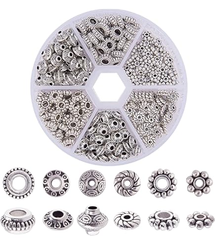 Paracord Planet Perlen – Antikes Silber, Rosenform, 4mm Loch, Für Armbänder & DIY-Schmuck (20er Pack)