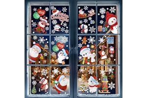 Kesote クリスマス 窓ステッカー 飾り 窓シール ウォールステッカー 飾り付け 168PCS 窓飾り 窓 シール 静電ステッカー クリスマス飾り 飾り付け 装飾 デコレーション ツリー サンタクロース 雪の結晶 ベル