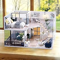 フィー ドールハウス 手作りキットセット ミニチュア ミニ家具工芸品キット Amazon | sofiey ドールハウス 手作りキットセット ミニチュア