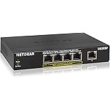 NETGEAR GS305P Gigabit 5-Port Desktop Compact Unmanaged Switching Hub (PoE 4-Port 55W) Quiet Fanless Power Saving Design