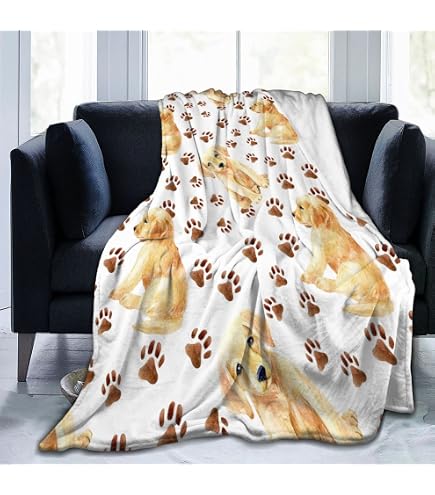 Amazon｜毛布 可愛い ゴールデン・レトリバー 犬柄 アニメ 軽量
