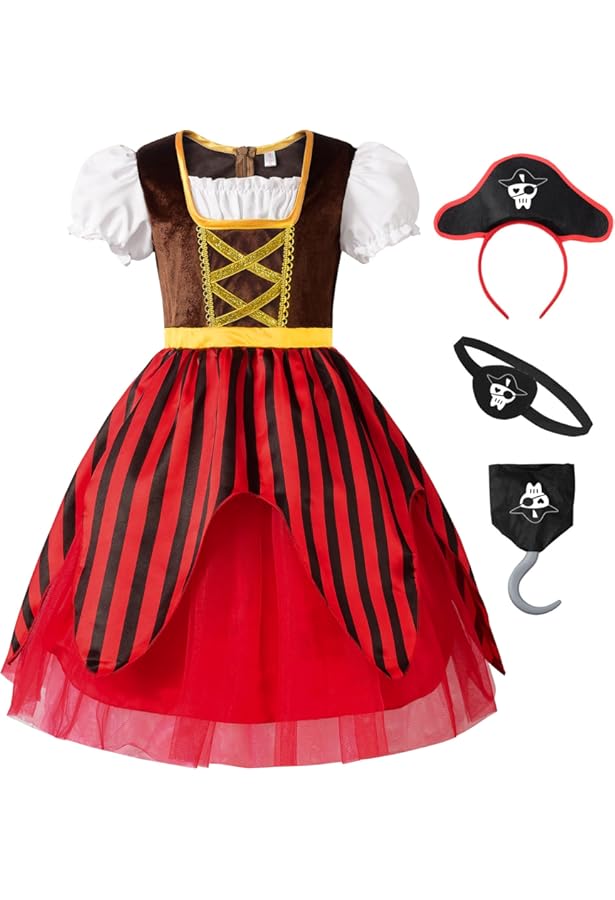 Amazon.co.jp: [APOSITV] 海賊 コスプレ コスチューム 女の子 子供