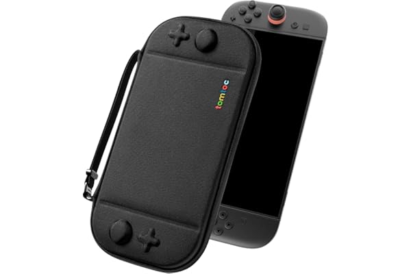 tomtoc Switch 2 ケース Nintendo スイッチ2 2025年モデル専用 スリム 全面保護 キャリングケース ハードケース 耐衝撃 ポーチ ゲームカード12枚収納 ブラック