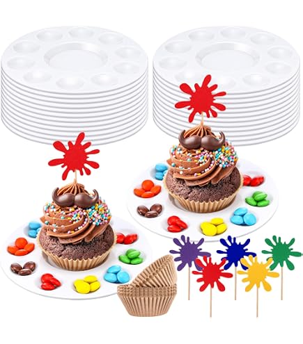 Cupcake-Dekorationsteller Für Kinder – 20 Stück Mit 10 Mulden Für Streusel & Co.