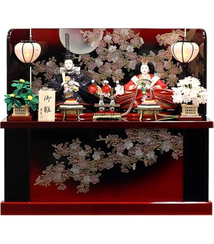 ⭐お雛様⭐　親王飾り　収納箱飾り　　　桐箱　コンパクト Amazon | 桐箱 親王用 ひな人形 雛人形 親王飾り 収納 お雛様 (三五