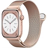 [OULUOQI] コンパチブル Apple Watch バンド 41mm 40mm 38mm 49mm 45mm 44mm 42mmアップルウォッチバンド マグネットクラスプ ステンレス留め金製 無段階調節 ベルト通気Apple Watch Ser