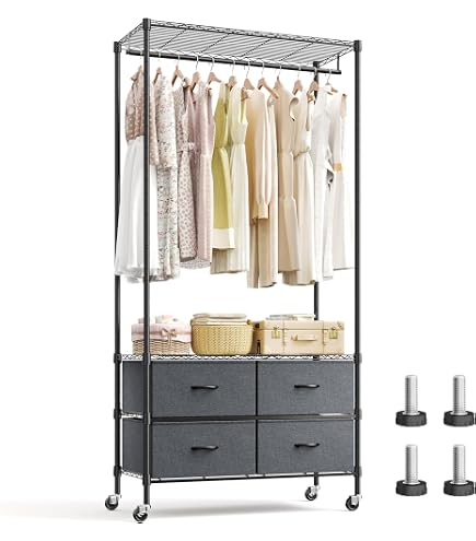 Amazon｜ハンガーラック 幅 100× 奥行 30× 高さ 151.2cm ベージュ