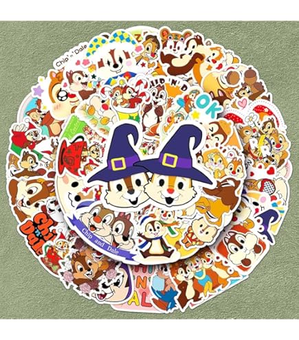 即購入⭕️レア チップとデール Amazon.co.jp: チップ＆デール[シールシート]4サイズステッカー
