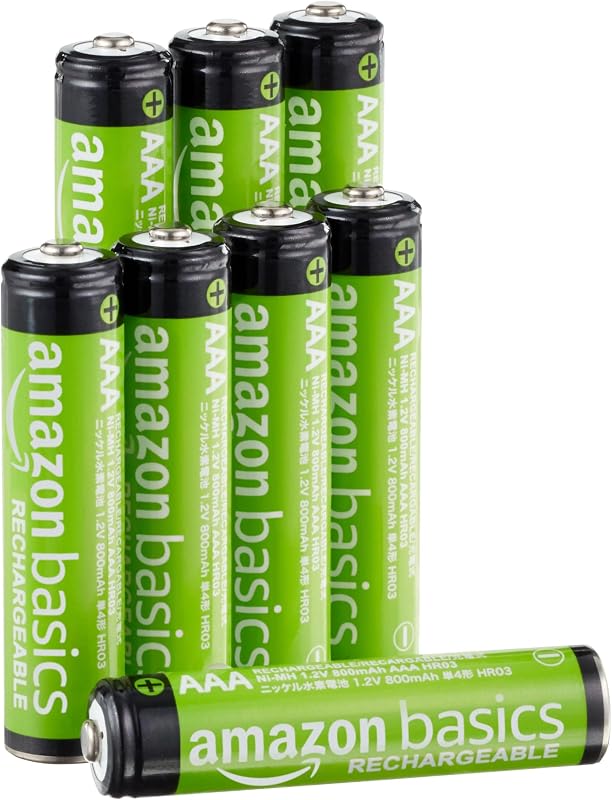 Amazonベーシック 充電池 単4形 ニッケル水素電池 8本 800mAh 1.2V くり返し最大500回 充電済