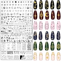 PUEEN Nagelstempelplatte Secret Garden 02 – 125x65 Mm, Edelstahl Mit Kunststoffrücken