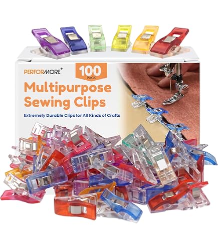 GMMA 50 Pcs Multicolor Sewing Clips - Acrylic Quilting Clips, Bag Clips For Fabric, Crafts & Food Storage