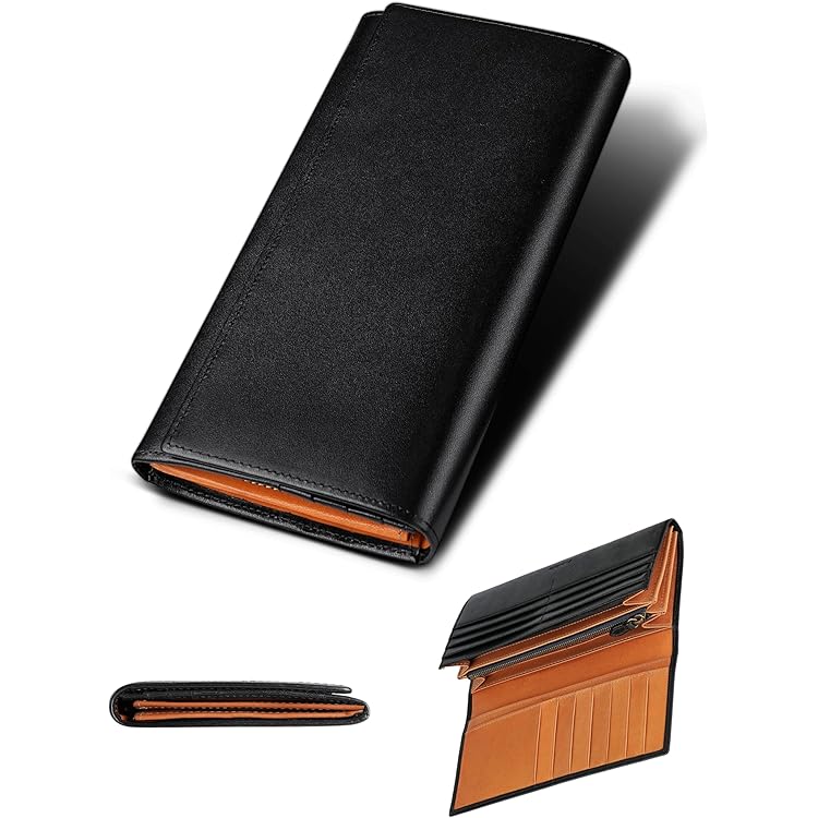 Amazon | [ミラグロ] 英国C.F.Stead社製レザー・メンズ 薄型 長財布