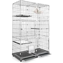 キャットケージ 3段 幅広設計 猫ドア付き グレー Amazon.co.jp: MOTASAN キャットケージ 3段 自由組み合わせ 幅125cm