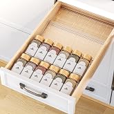 ZHJYU Clear Spice Drawer Organizer, Spice Rack for Drawer(4 Packs) | Expandable From 11" to 22" Kitchen Seasoning Organizers 