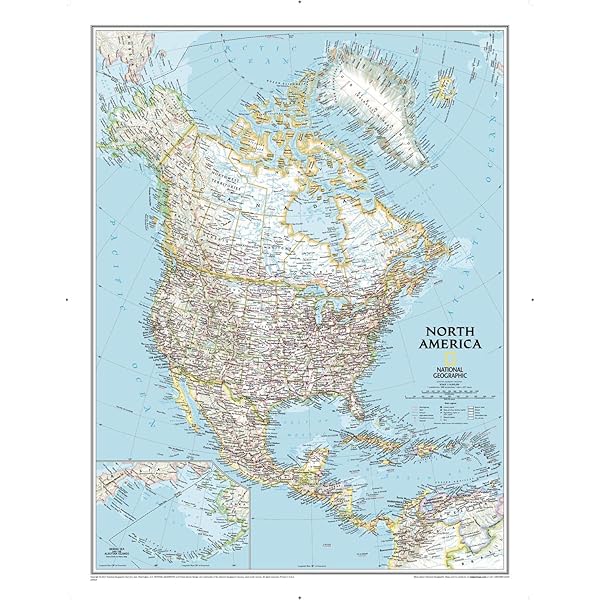 National Geographic North America Wall Map - Executive (23.5