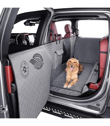 FURTIME Dog Car FEV6 Seat Cover For Back Seat, Upgraded PU Leather Seat Extender Hard Bottom Holds 400lbs Waterproof Anti Scratch Large Space Car Suv - View #9