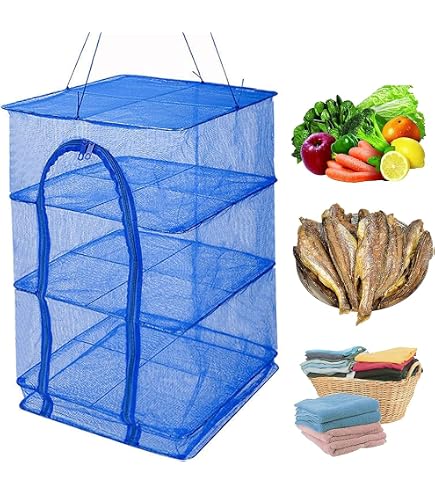 Amazon.co.jp: 干物 ネット干し網 3段 魚 野菜 食器 干網 万能