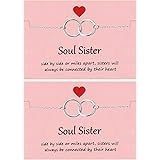 Your Always Charm 2Pcs Sister Bracelets,Interlocking Hearts Bracelet, Best Friend Bracelet Sister Jewelry