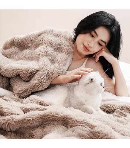Amazon｜mofumofu 【極上ふわとろ】ラビットファー調毛布 ブランケット 