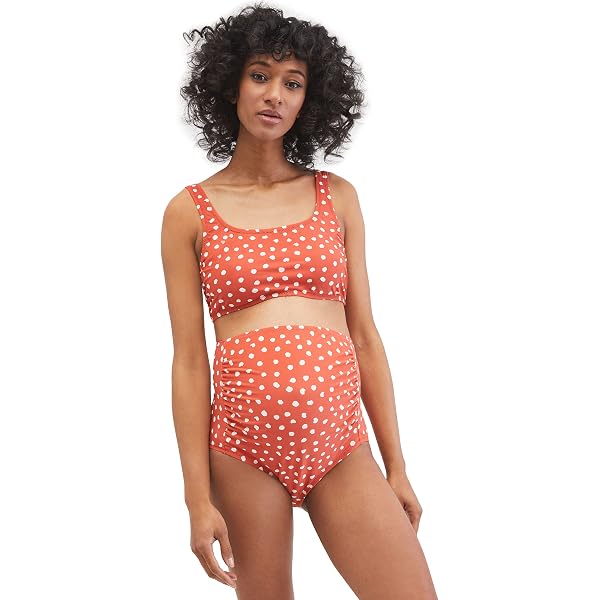 Motherhood Maternity Halter-Badeanzug One Piece – Mit Smocked Sides, Für Schwangere