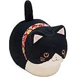 大阪 長生堂 置物 招き猫 ゆらゆらソーラー 黒猫 座り猫 ちぎり和紙 開運グッズ オリジナル木札付