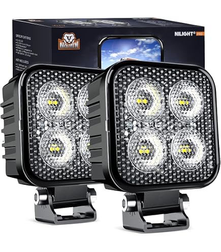 Isincer 4" 48W LED Work Light Pods (2 Pack) - Flood/Spot Combo For Trucks, Tractors, ATVs