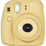 FUJIFILM インスタントカメラ チェキ instax mini8プラス 接写レンズ・純正ハンドストラップ付き ハニー INS MINI 8P HONEY