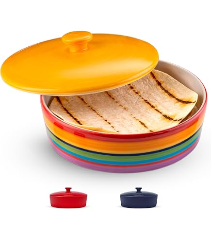 Mud Pie 4801027 Set Riscaldamento Tortilla In Ceramica Bianca Con Pinze Silverplate