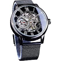 メンズ 時計 スケルトンバックケース 青文字盤 黒レザー　LOBINNI メンズ 時計 スケルトンバックケース 青文字盤 黒レザー LOBINNI
