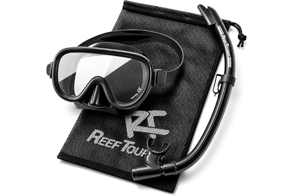 【Amazon.co.jp 限定】 リーフツアラー(REEF TOURER) メッシュバック付 シュノーケリングセット 【10歳~大人用/子ども(4~9歳向)用】 パノラマ広視界シュノーケルマスク+波よけガード付きシュノーケル RC0105/RC01