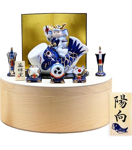 Amazon | 五月人形 人形の久月 家紋付 兜ケース 6号大将ケース ガラス