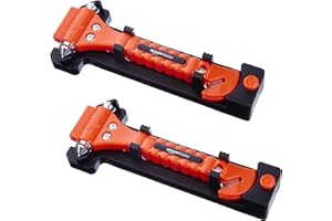 Amazon Basics Rescue Hammer Car Emergency Escape Seat Belt Cutter Window Hammer Set of 2