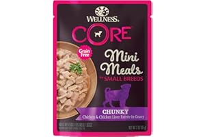 Wellness CORE Mini Meals Chunky Chicken & Chicken Liver Entree In Gravy Grain-Free Pouch Dog Food 3oz x 12