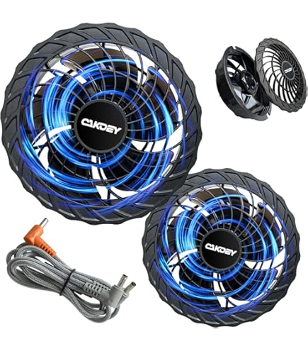 Amazon.co.jp: 作業服専用 ファン 42V大風量 暴風 2個セット 5枚羽根