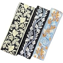 Amazon.co.jp: tuktuk- A001【インド直輸入】本格刺繍リボン