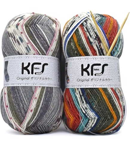 Amazon | KFS 手編みキット 毛糸 Opal-オパール- 腹巻帽子の編み方 