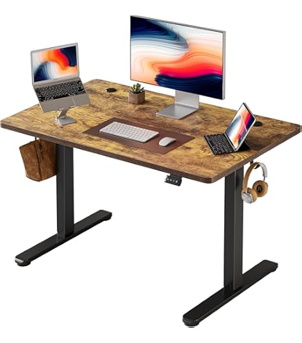 電動昇降式デスク 幅100cm 奥行き60cm 上下昇降デスク 収納棚 自動 Amazon | FEZIBO電動昇降式デスク スタンディングデスク 幅100cm