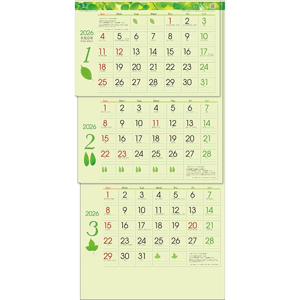 Amazon.co.jp: トーダン 2026年 カレンダー 壁掛け カラー3ヶ月メモ