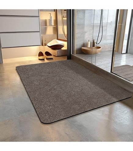 多様なマット グレー 60×35 バスマット レザー 合皮 多様なマット