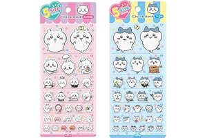 KRGNPLE ステッカー シールコレクション ぷくぷくシール 3D 立体 キャラクター 2 枚 可愛い 防水 PVC 覆い膜 精密印刷 手帳・スマホ・文房具デコ ギフト クリスマスプレゼント 耐摩耗 人気（2号+3号）